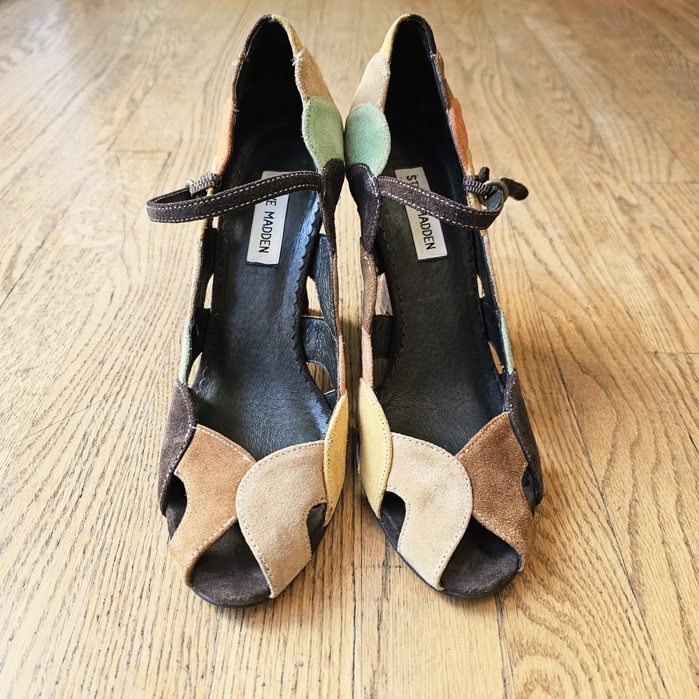 Steve Madden Brown Fall Suede Wedges Size 9